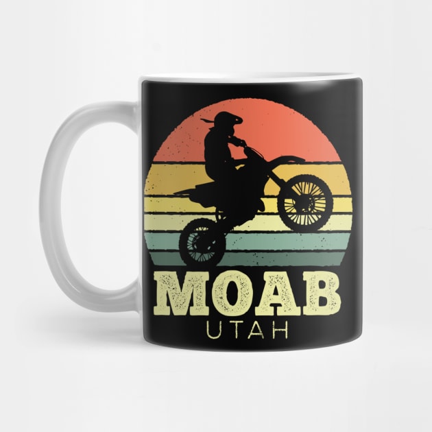 Moab Utah Motorcycle Vintage Sunset by DetourShirts